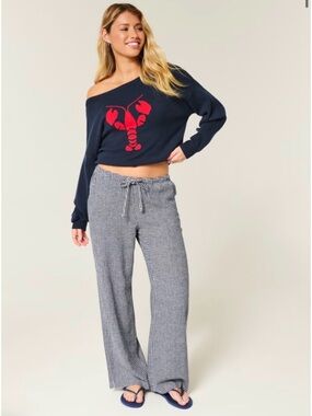 Hollister Navy Checkered Pants